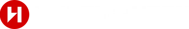 Hurtigruten logo. A red disc with a white H, beside the name in white capitals.